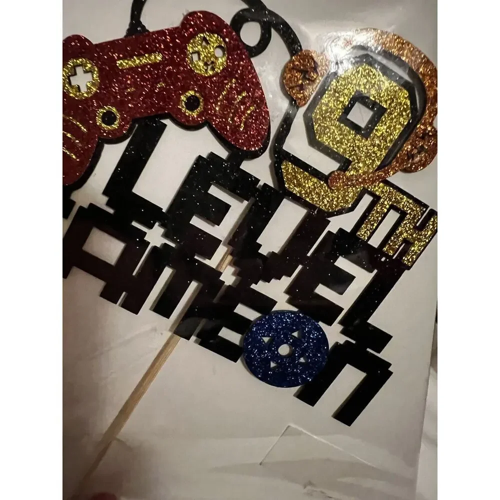 NEW Video Game On Level 9 Cake Topper 9th Gaming Birthday Decorations